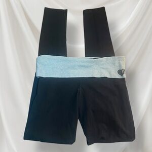 Victoria's Secret Black Leggings with Grey Waistband